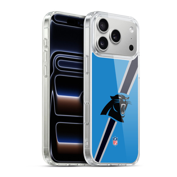 NFL Carolina Panthers Logo Stripes Soft Gel Case for Apple iPhone 17 Pro Max