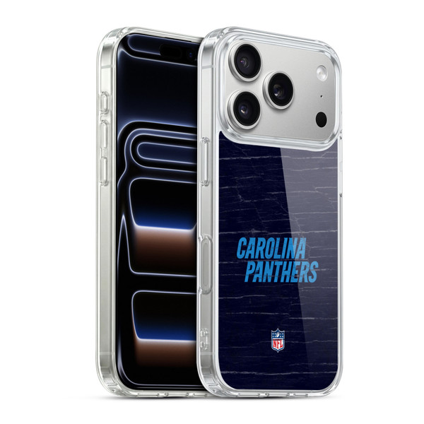 NFL Carolina Panthers Logo Distressed Look Soft Gel Case for Apple iPhone 17 Pro