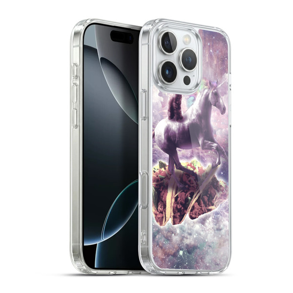 Random Galaxy Space Cat Dreamy Unicorn & Tacos Soft Gel Case for Apple iPhone 16 Pro Max & MagSafe