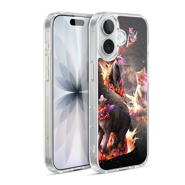 Random Galaxy Space Cat Fire Pizza Soft Gel Case for Apple iPhone 17