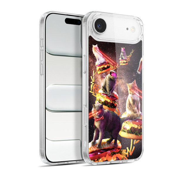 Random Galaxy Space Cat Burger & Fries Soft Gel Case for Apple iPhone 17 Air