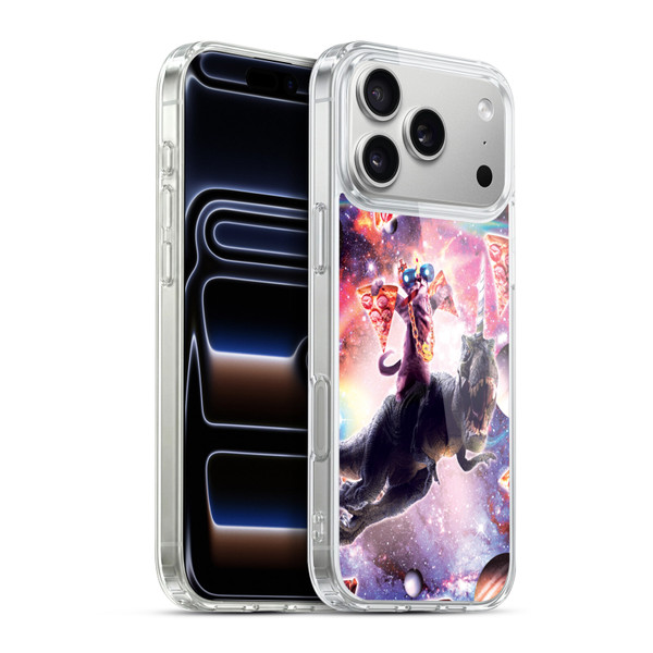 Random Galaxy Space Cat Thug & Dinosaur Unicorn Soft Gel Case for Apple iPhone 17 Pro Max