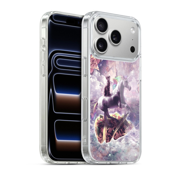 Random Galaxy Space Cat Dreamy Unicorn & Tacos Soft Gel Case for Apple iPhone 17 Pro