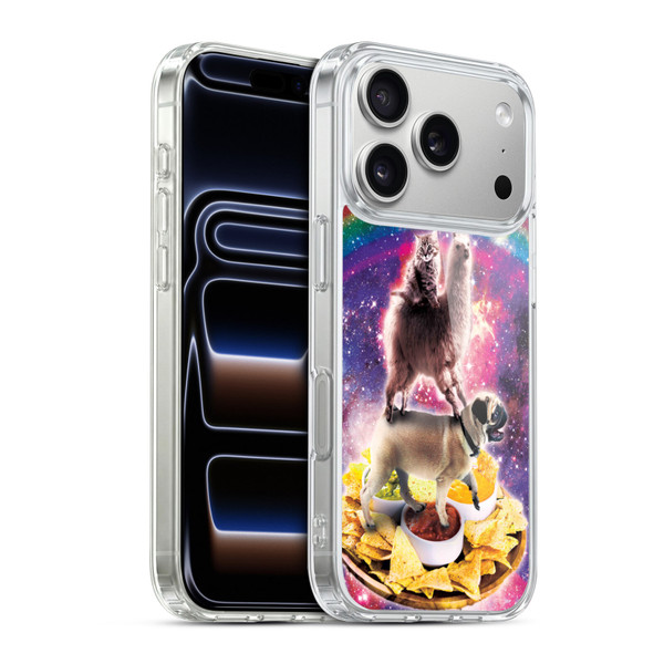Random Galaxy Space Cat Rainbow Llama Pug & Nachos Soft Gel Case for Apple iPhone 17 Pro
