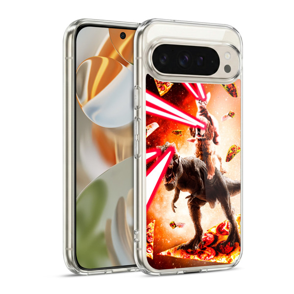 Random Galaxy Space Cat Dinosaur & Dog Lazer Eye Soft Gel Case for Google Pixel 9 / Pixel 9 Pro