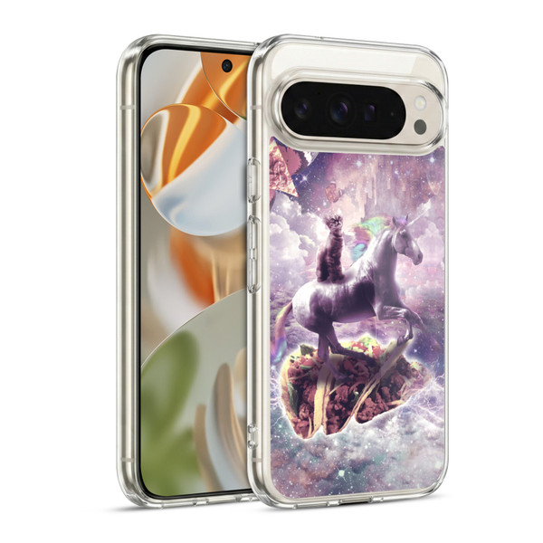 Random Galaxy Space Cat Dreamy Unicorn & Tacos Soft Gel Case for Google Pixel 9 / Pixel 9 Pro