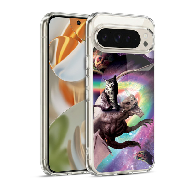 Random Galaxy Space Cat Galaxy Dragon Soft Gel Case for Google Pixel 9 / Pixel 9 Pro