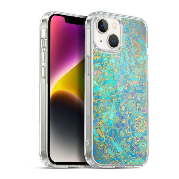 Micklyn Le Feuvre Mandala Sapphire and Jade Soft Gel Case for Apple iPhone 14