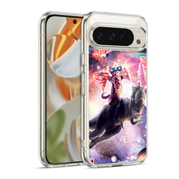 Random Galaxy Space Cat Thug & Dinosaur Unicorn Soft Gel Case for Google Pixel 9 / Pixel 9 Pro