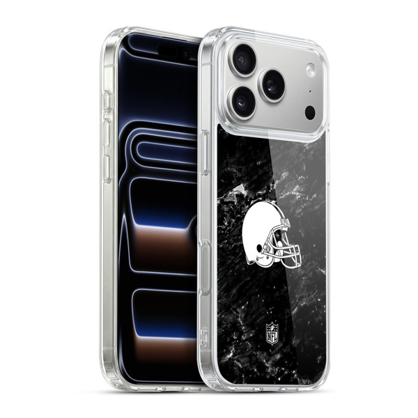 NFL Cleveland Browns Artwork Marble Soft Gel Case for Apple iPhone 17 Pro Max