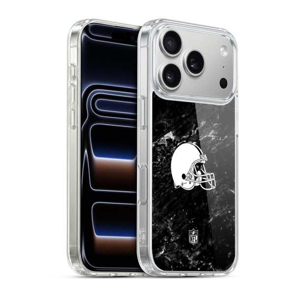 NFL Cleveland Browns Artwork Marble Soft Gel Case for Apple iPhone 17 Pro