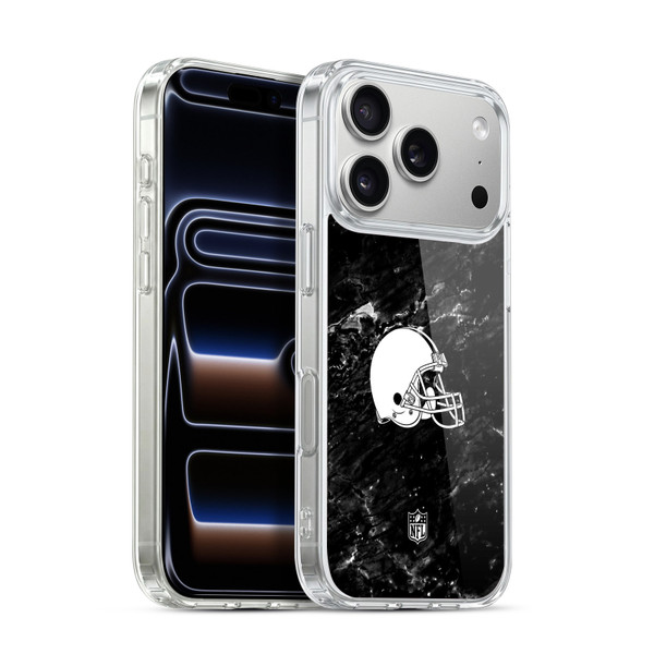 NFL Cleveland Browns Artwork Marble Soft Gel Case for Apple iPhone 17 Pro