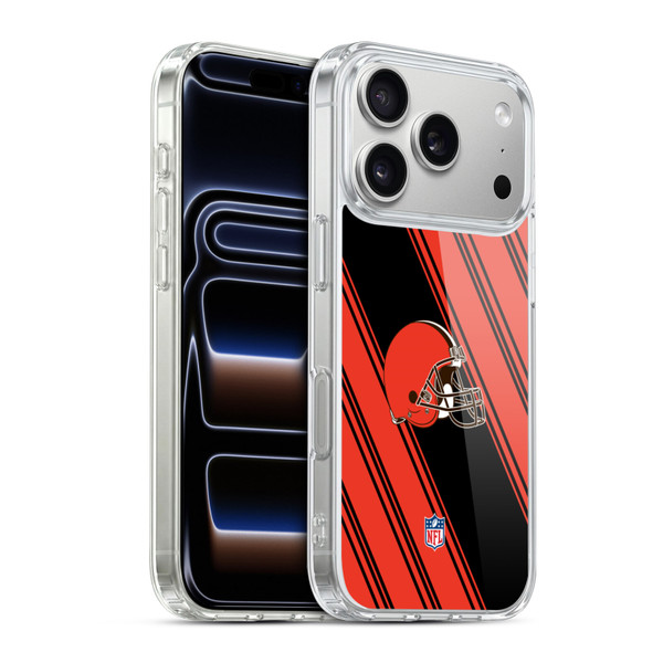 NFL Cleveland Browns Artwork Stripes Soft Gel Case for Apple iPhone 17 Pro