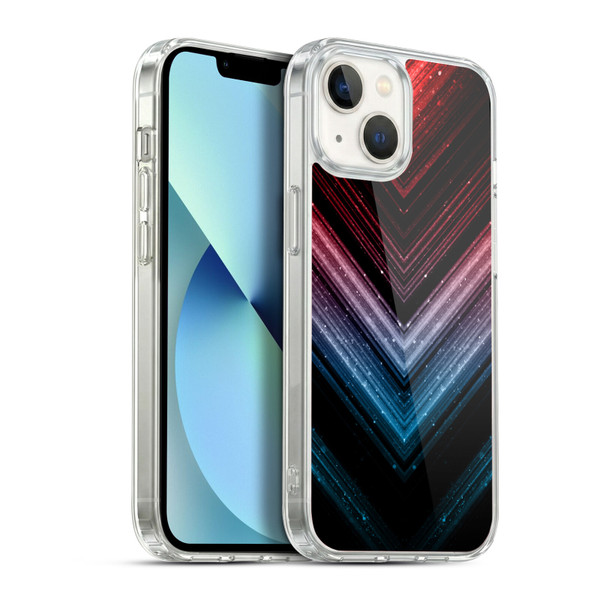 PLdesign Sparkly Metallic Blue And Red Ombre Soft Gel Case for Apple iPhone 13