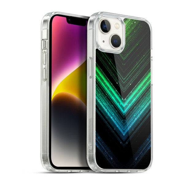 PLdesign Sparkly Metallic Aqua Blue And Green Soft Gel Case for Apple iPhone 14 Plus & MagSafe