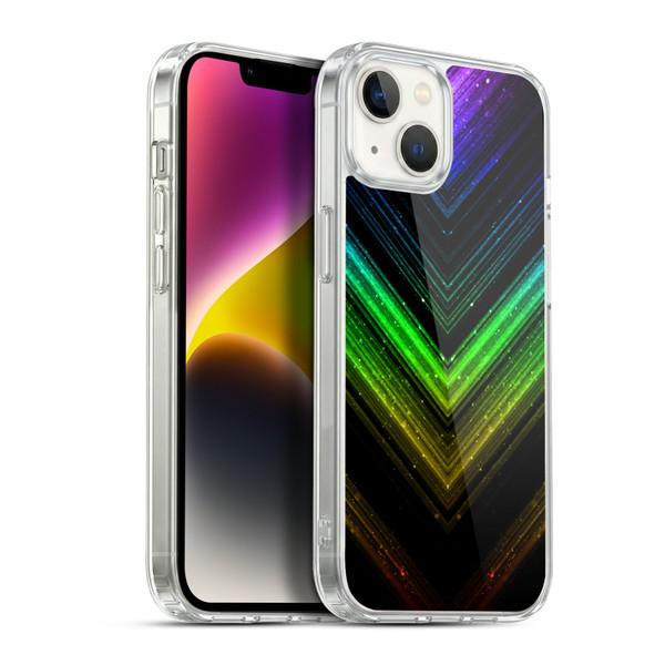 PLdesign Sparkly Metallic Rainbow Soft Gel Case for Apple iPhone 14 Plus & MagSafe