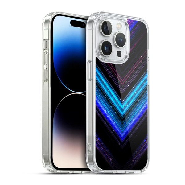 PLdesign Sparkly Metallic Blue And Purple Soft Gel Case for Apple iPhone 14 Pro & MagSafe