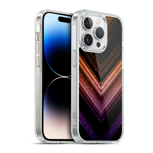 PLdesign Sparkly Metallic Orange And Purple Soft Gel Case for Apple iPhone 14 Pro & MagSafe