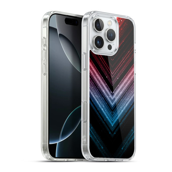 PLdesign Sparkly Metallic Blue And Red Ombre Soft Gel Case for Apple iPhone 16 Pro Max & MagSafe