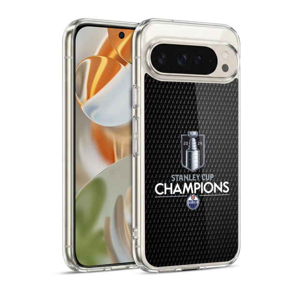 NHL 2024 Stanley Cup Champions Edmonton Oilers Puck Pattern Soft Gel Case for Google Pixel 9 / Pixel 9 Pro