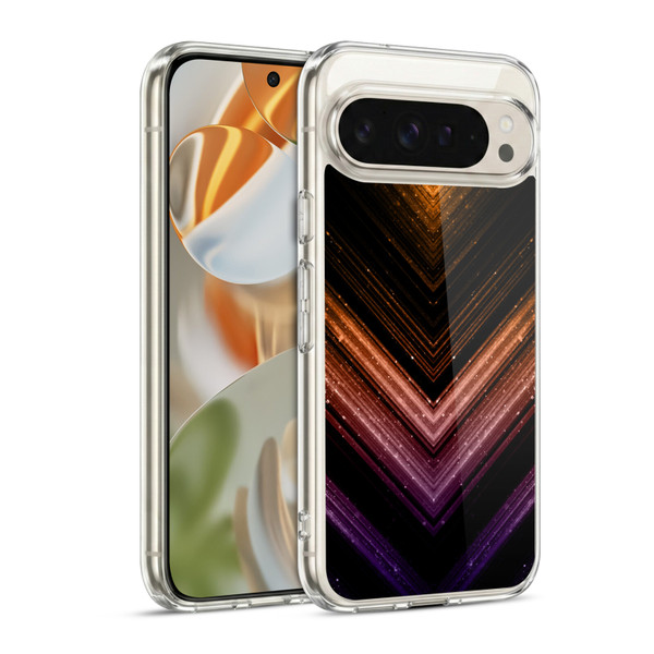 PLdesign Sparkly Metallic Orange And Purple Soft Gel Case for Google Pixel 9 / Pixel 9 Pro