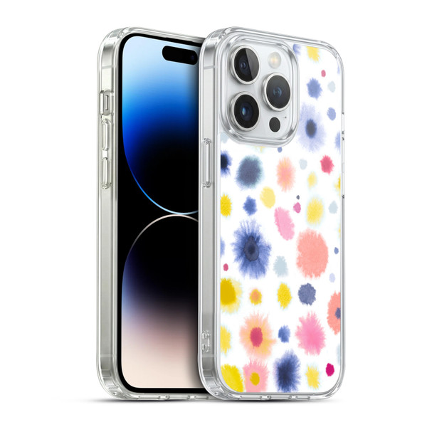 Ninola Pattern Abstract Watercolor Dots Soft Gel Case for Apple iPhone 14 Pro & MagSafe