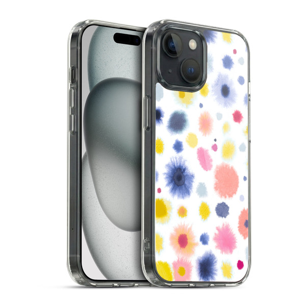 Ninola Pattern Abstract Watercolor Dots Soft Gel Case for Apple iPhone 15 & MagSafe