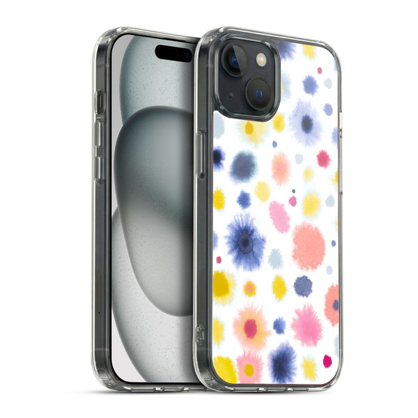 Ninola Pattern Abstract Watercolor Dots Soft Gel Case for Apple iPhone 15 Plus & MagSafe