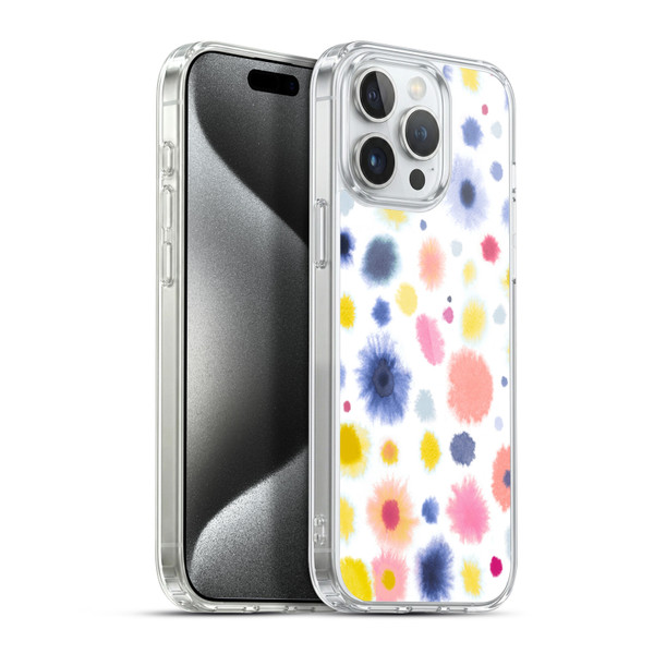 Ninola Pattern Abstract Watercolor Dots Soft Gel Case for Apple iPhone 15 Pro Max & MagSafe