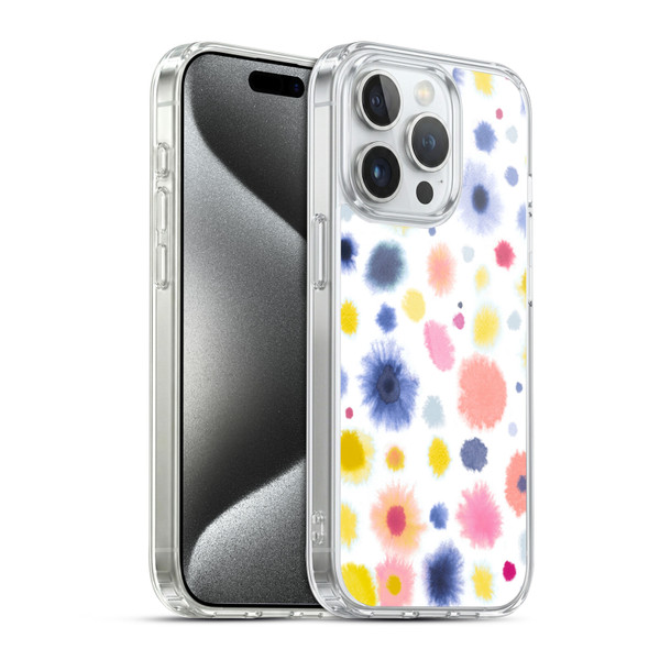 Ninola Pattern Abstract Watercolor Dots Soft Gel Case for Apple iPhone 15 Pro & MagSafe