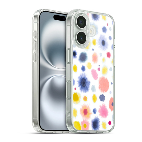 Ninola Pattern Abstract Watercolor Dots Soft Gel Case for Apple iPhone 16 & MagSafe