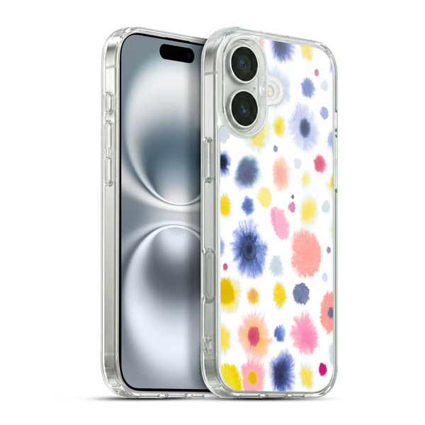Ninola Pattern Abstract Watercolor Dots Soft Gel Case for Apple iPhone 16 Plus & MagSafe