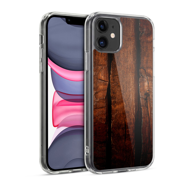 PLdesign Wood Prints Brown Rustic Ombre Soft Gel Case for Apple iPhone 11