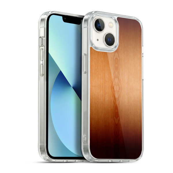 PLdesign Wood Prints Burnt Brown Ombre Soft Gel Case for Apple iPhone 13
