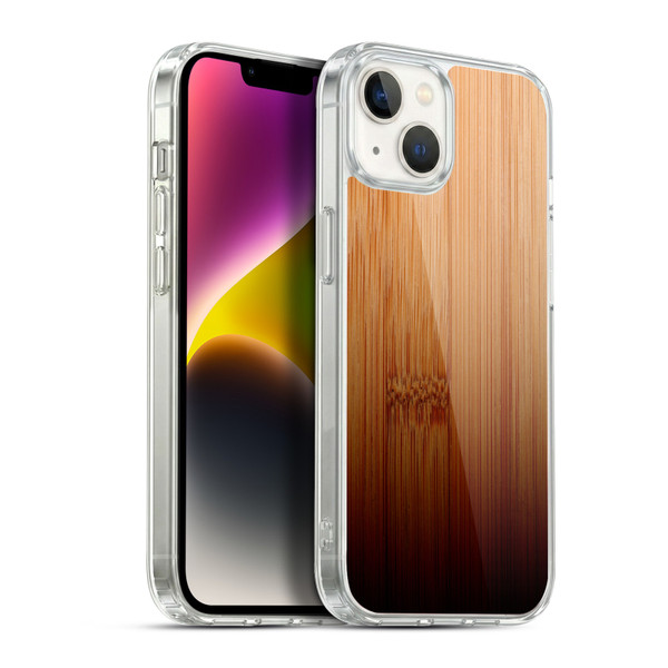PLdesign Wood Prints Bamboo Burnt Ombre Soft Gel Case for Apple iPhone 14 Plus & MagSafe