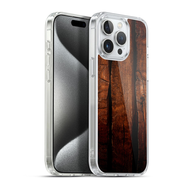 PLdesign Wood Prints Brown Rustic Ombre Soft Gel Case for Apple iPhone 15 Pro Max & MagSafe