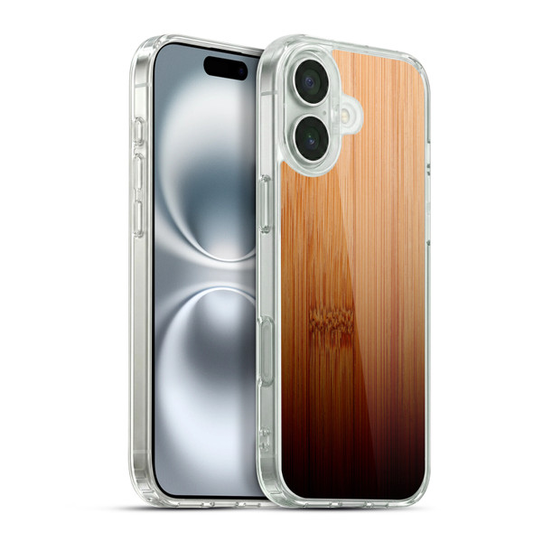 PLdesign Wood Prints Bamboo Burnt Ombre Soft Gel Case for Apple iPhone 16 Plus & MagSafe