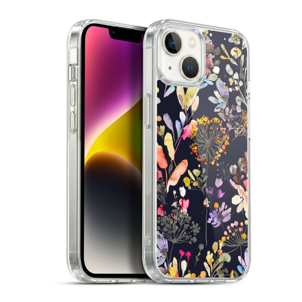 Ninola Wild Grasses Black Soft Gel Case for Apple iPhone 14 Plus & MagSafe