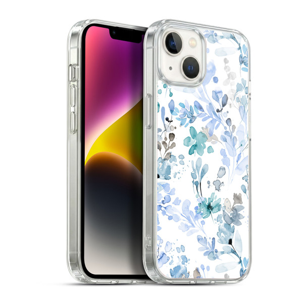 Ninola Wild Grasses Blue Plants Soft Gel Case for Apple iPhone 14 Plus & MagSafe