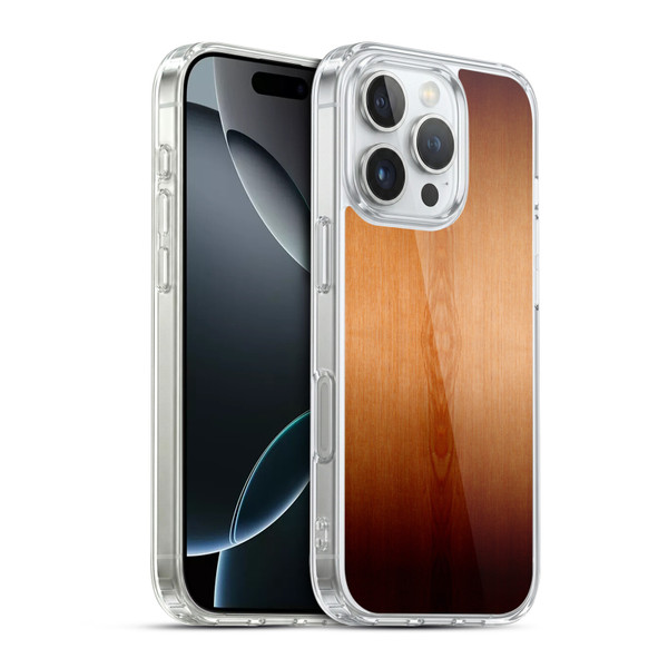 PLdesign Wood Prints Burnt Brown Ombre Soft Gel Case for Apple iPhone 16 Pro & MagSafe