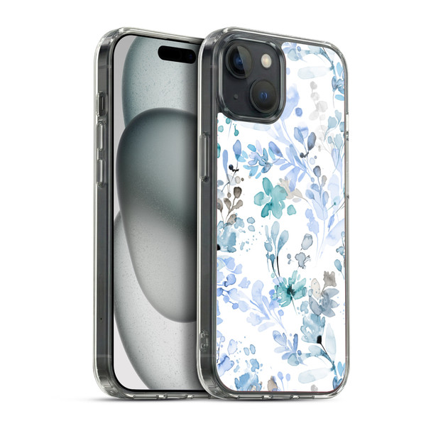 Ninola Wild Grasses Blue Plants Soft Gel Case for Apple iPhone 15 Plus & MagSafe
