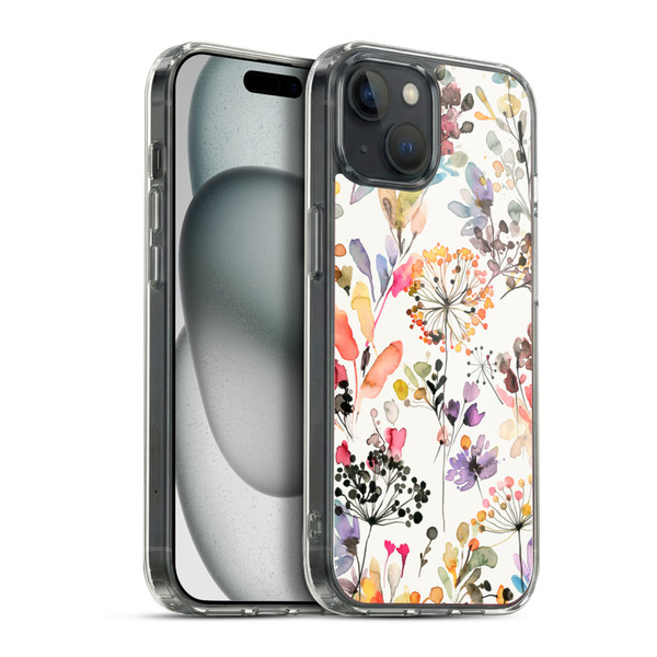 Ninola Wild Grasses Multicolor Soft Gel Case for Apple iPhone 15 Plus & MagSafe