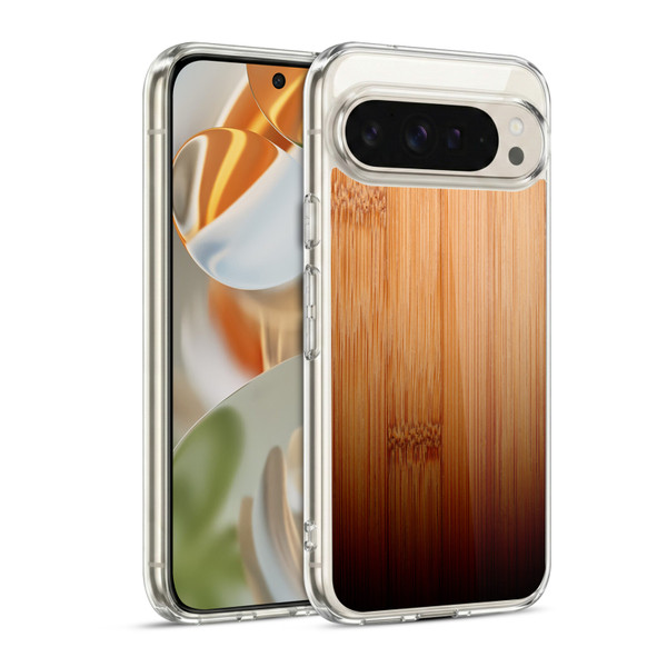 PLdesign Wood Prints Bamboo Burnt Ombre Soft Gel Case for Google Pixel 9 / Pixel 9 Pro