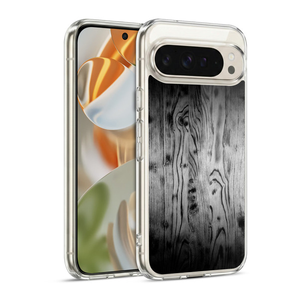PLdesign Wood Prints Rustic Vintage Gray Burnt Soft Gel Case for Google Pixel 9 / Pixel 9 Pro
