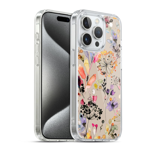 Ninola Wild Grasses Beige Soft Gel Case for Apple iPhone 15 Pro & MagSafe