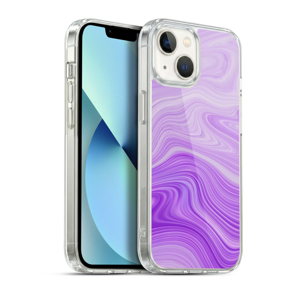 Suzan Lind Marble Swirls Purple Soft Gel Case for Apple iPhone 13