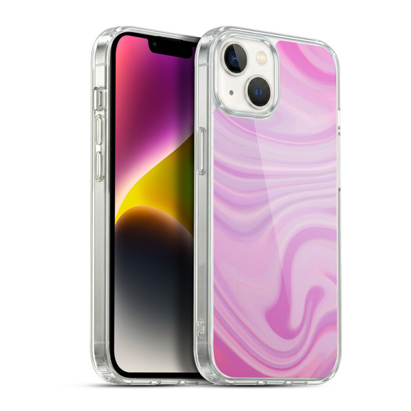 Suzan Lind Marble Swirls Pink Soft Gel Case for Apple iPhone 14 Plus & MagSafe
