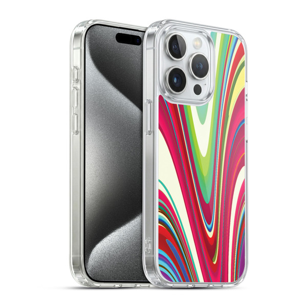 Suzan Lind Marble Swirls Bright Color Soft Gel Case for Apple iPhone 15 Pro & MagSafe