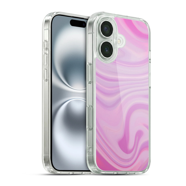 Suzan Lind Marble Swirls Pink Soft Gel Case for Apple iPhone 16 & MagSafe
