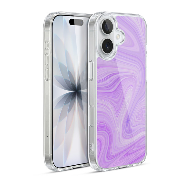 Suzan Lind Marble Swirls Purple White Soft Gel Case for Apple iPhone 17